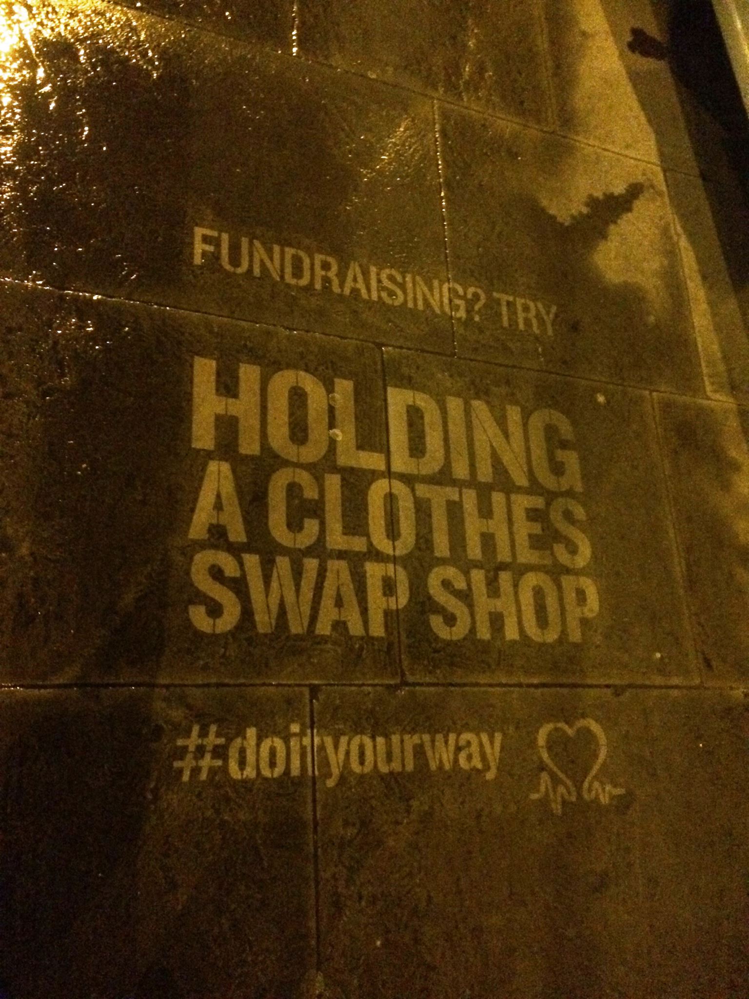 clean graffiti by clean advertising for british heart foundation fundraiser