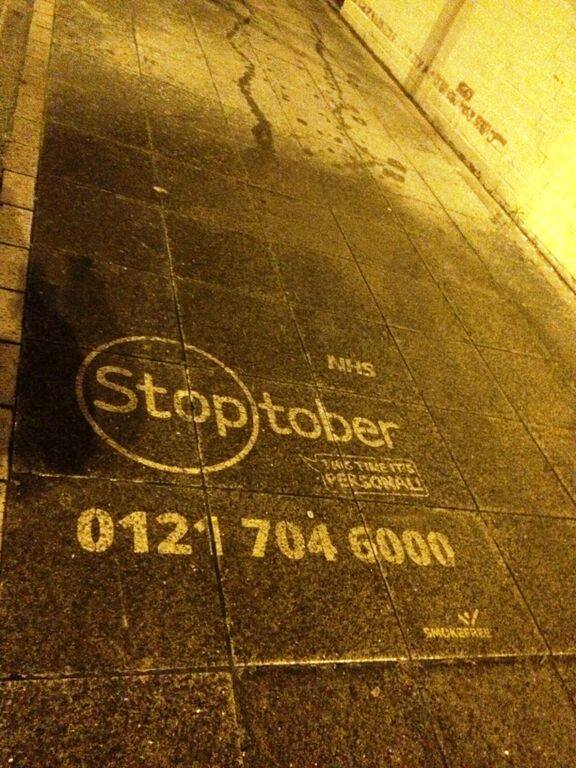 clean graffiti by clean advertising for nhs stoptober charity